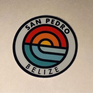 SAN PEDRO BELIZE STICKER Multicolored Water Wave Surf & Sun NEW